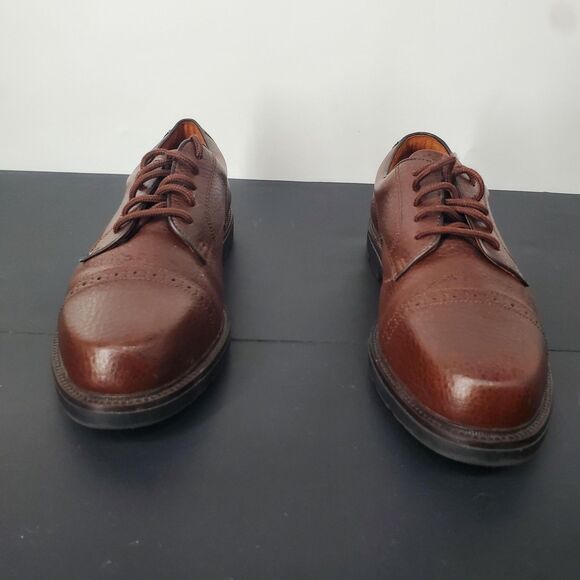 Dockers Shoes Mens Size 10 Brown Cap Toe Leather Derby Oxford Lug Sole 90-8560 - Picture 3 of 10